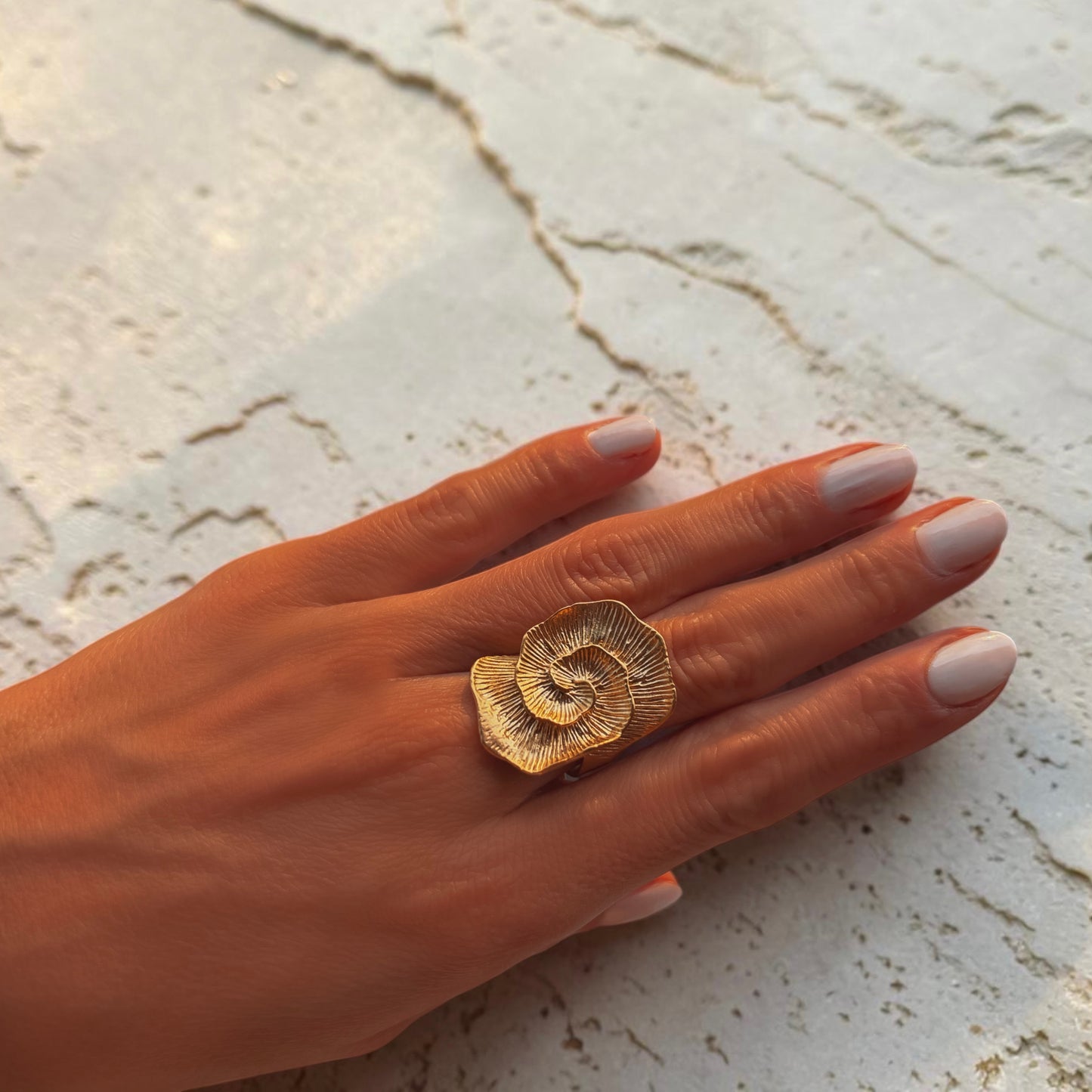 Taormina-gold ring - gold-plated, adjustable