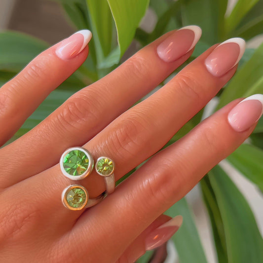 Fiji ring (light green) ZAMAC jewelry - Handmade jewelry for lovers of natural, clean shapes..