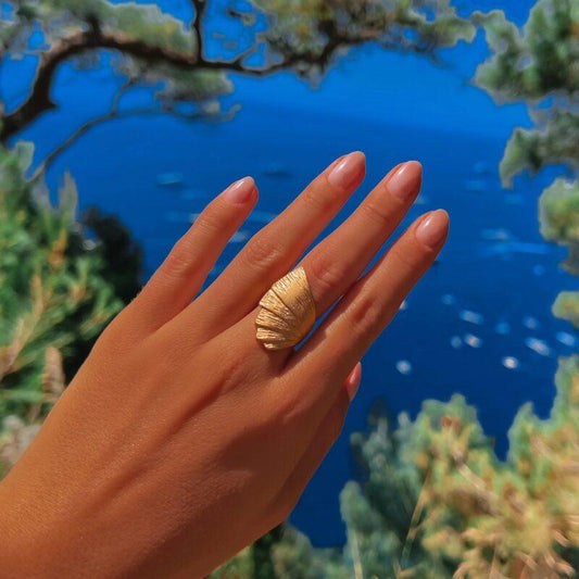 Seychelles-gold ring ZAMAC jewelry - Handmade jewelry for lovers of natural, clean shapes..