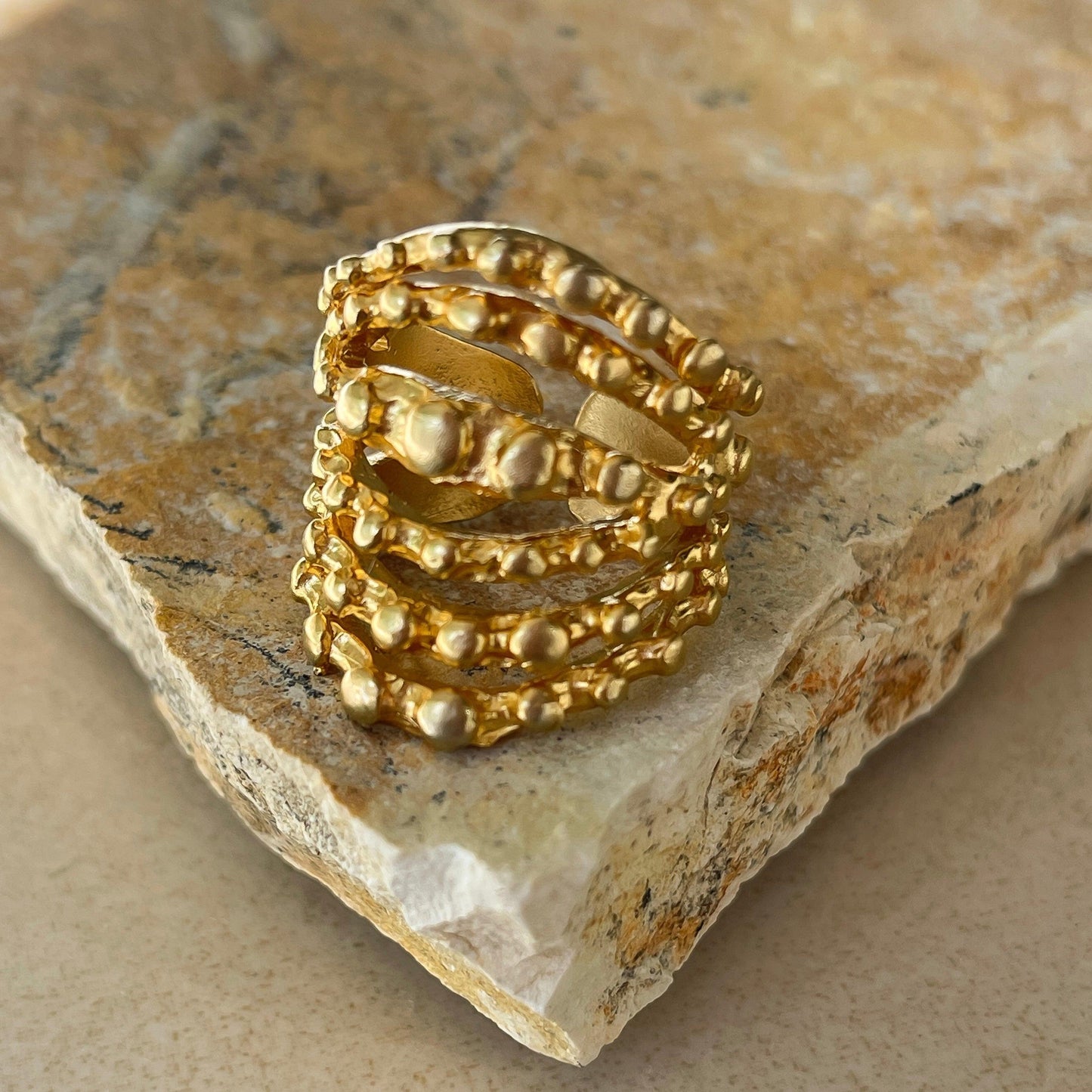Bastia-gold ring ZAMAC jewelry - Handmade jewelry for lovers of natural, clean shapes..
