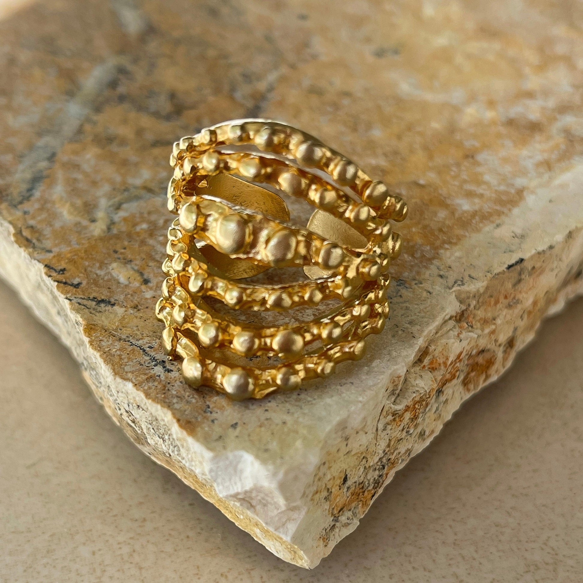 Bastia-gold ring ZAMAC jewelry - Handmade jewelry for lovers of natural, clean shapes..