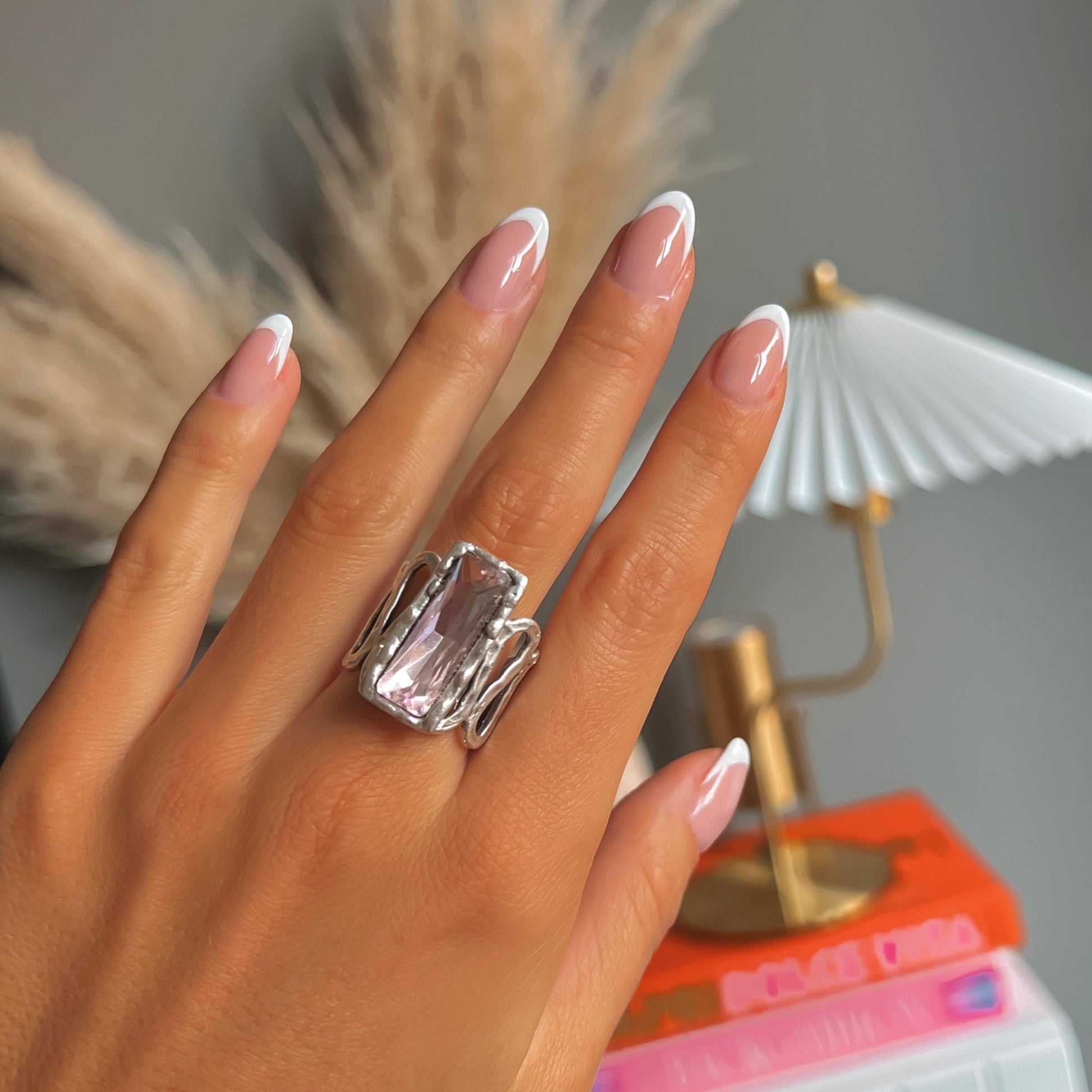 Ischia ring (baby pink) ZAMAC jewelry - Handmade jewelry for lovers of natural, clean shapes..